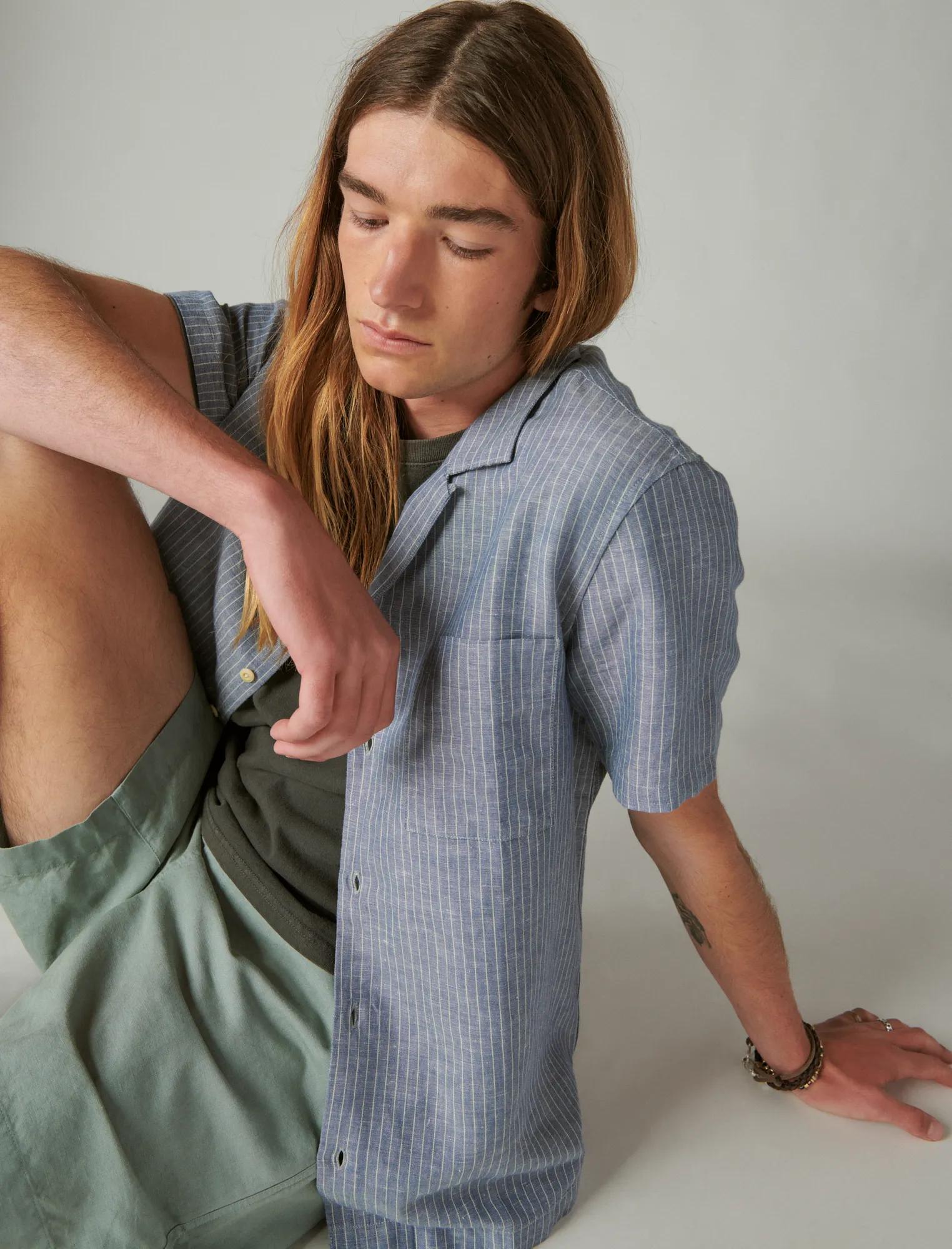 STRIPE_LINEN_SHORT_SLEEVE_CAMP_COLLAR_SHIRT_460