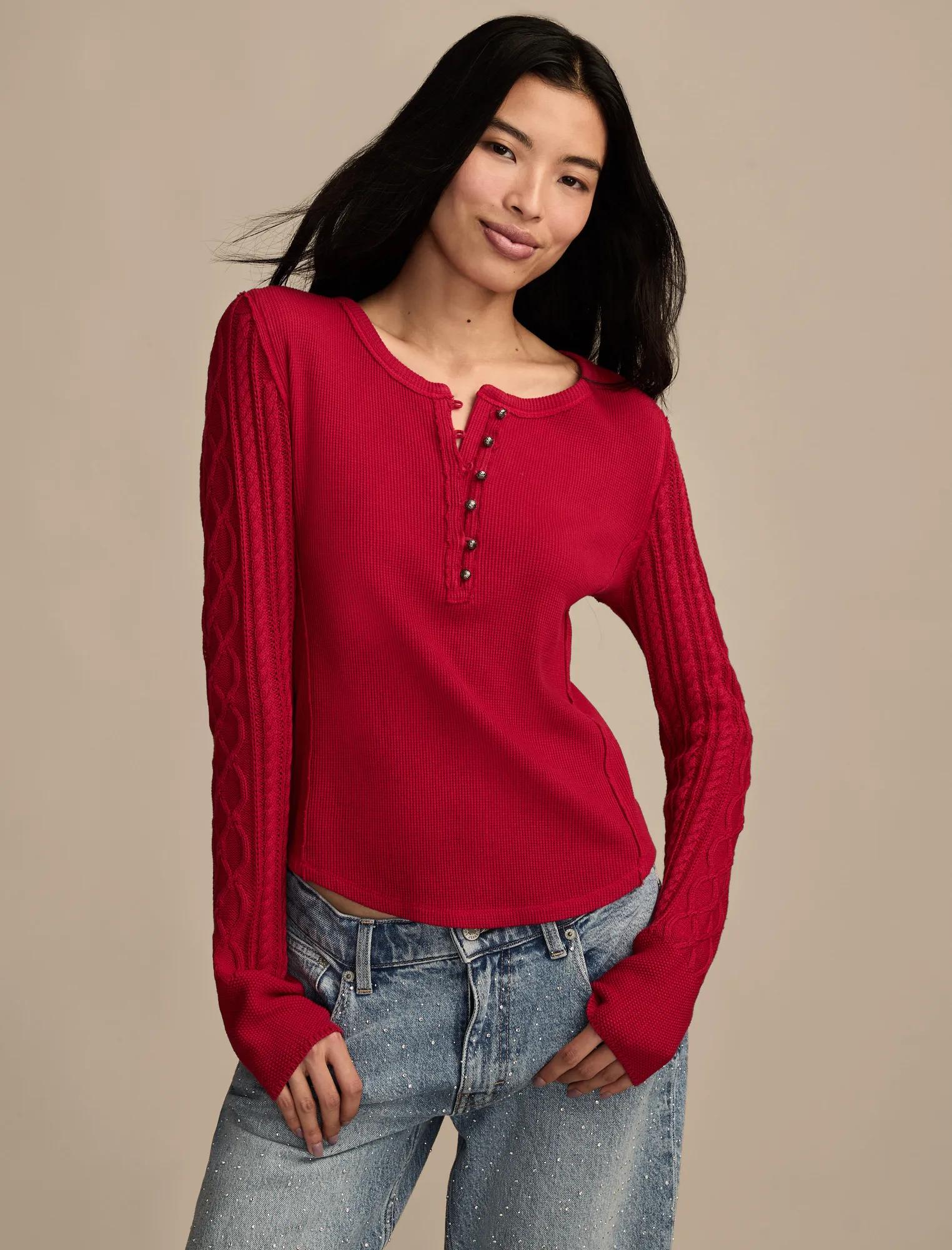 TEXTURED_MIXED_SLEEVE_HENLEY_610